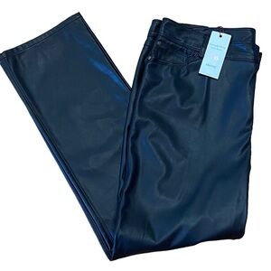 Simply Vera Vera Wang Black Skinny Leg Faux Leather Pants Women 16 New